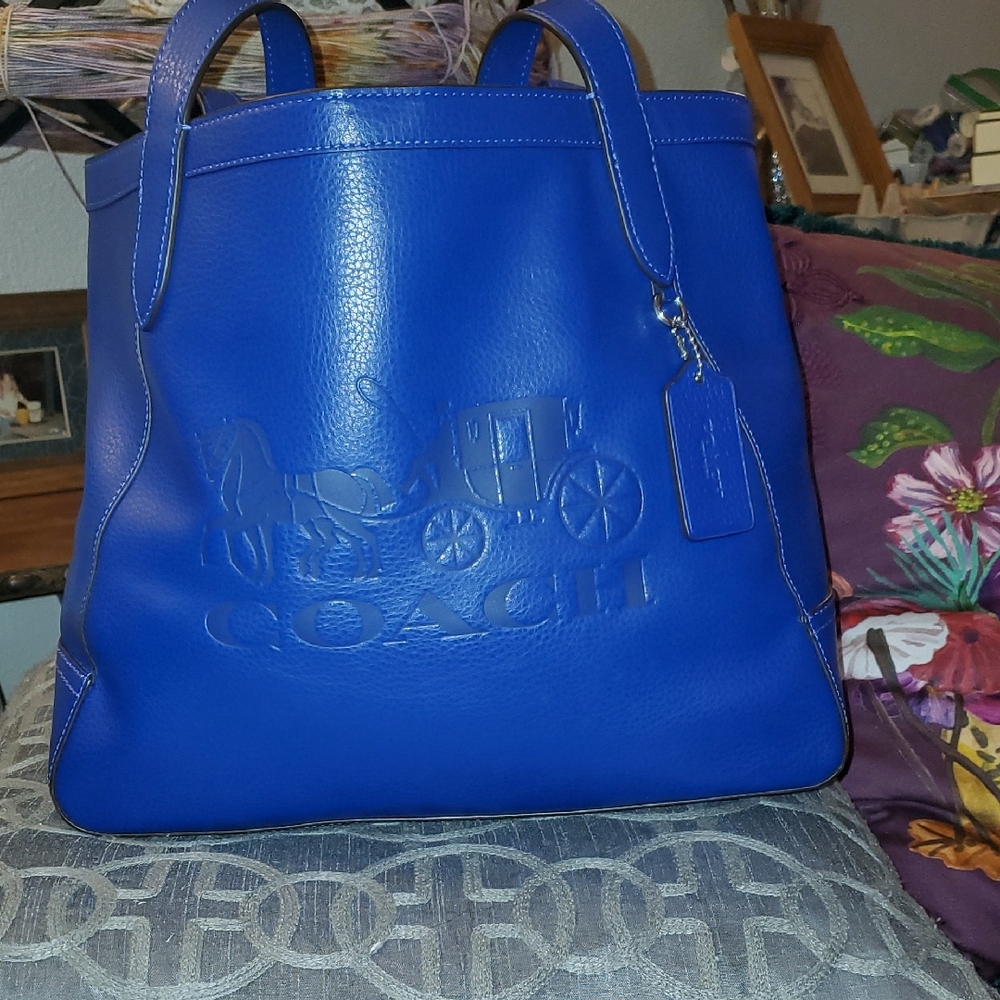 Coach Royal Blue Embossed Tote